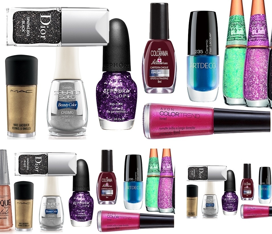 Guia de compras: esmaltes com brilho extra - Divulgação/Montagem/UOL