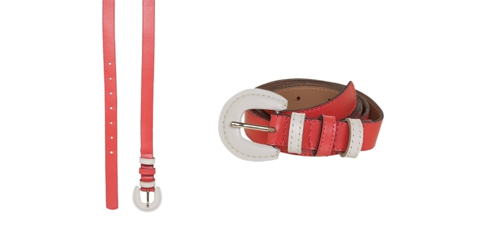 Acessório é bom para contrastar com vestidos leves, cinto de couro colorido com fivela de pegada vintage; R$ 30,36, na FiveBlu (Tel.: 11 3053-7519) Preço pesquisado em setembro de 2013 e sujeito a alterações - Divulgação