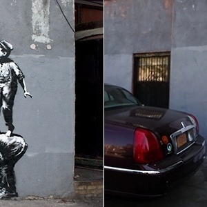 Um novo grafite do britânico Banksy apareceu em Nova York, mas foi coberto com tinta 24 horas depois - Reprodução