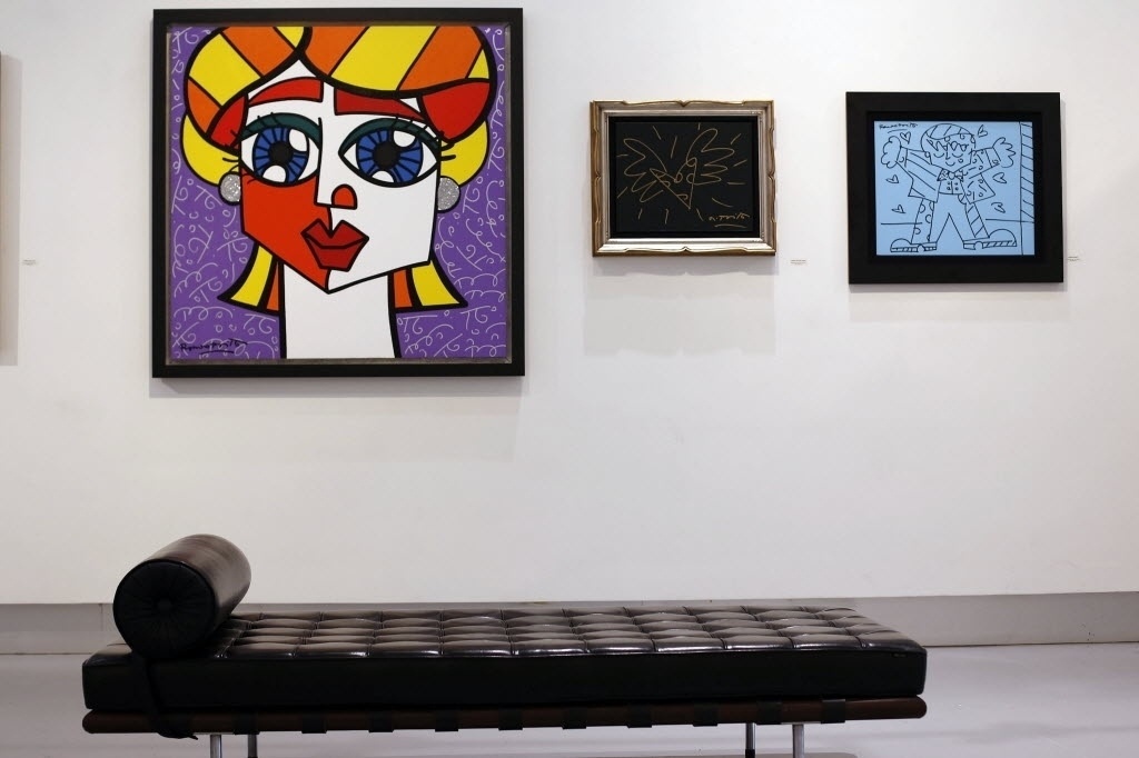 05.out.2013 - Sala da galeria Britto, na Rua Oscar Freire, em São Paulo, do artista plástico Romero Britto - Wanezza Soares/UOL