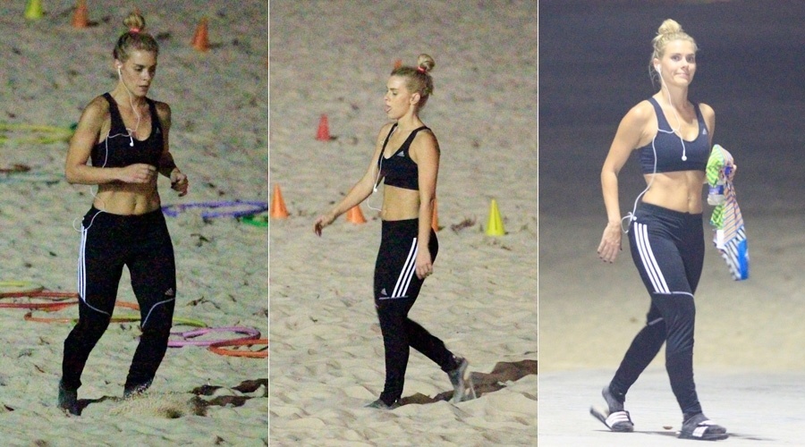 7.out.2013 -  Carolina Dieckmann se exercita no Rio