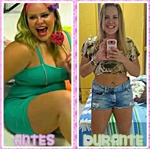 7.out.2013 - Ex-BBB Paulinha mostra foto com 27 quilos a menos