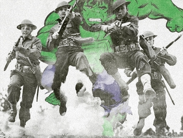 Ilustração de Butcher Billy sobre foto da Primeira Guerra Mundial - Butcher Billy/Divulgação