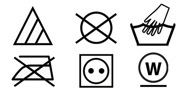 Os símbolos presentes nas etiquetas trazem informações sobre a origem da peça e os cuidados que se deve ter com ela - Divulgação