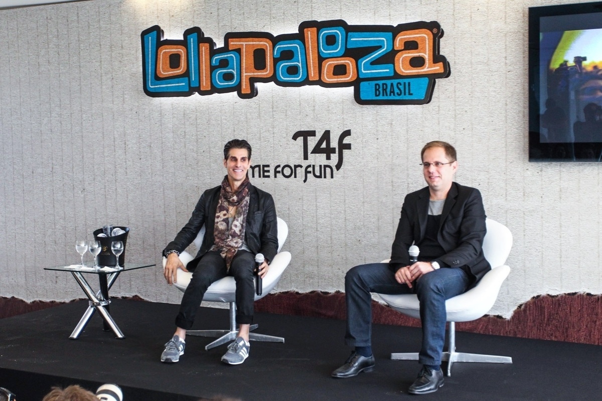 10.out.2013 - Perry Farrell, criador do festival Lollapalooza, durante coletiva de imprensa no autódromo de Interlagos, em São Paulo, que anunciou local e data da edição de 2014 do festival. - Manuela Scarpa/Foto Rio News