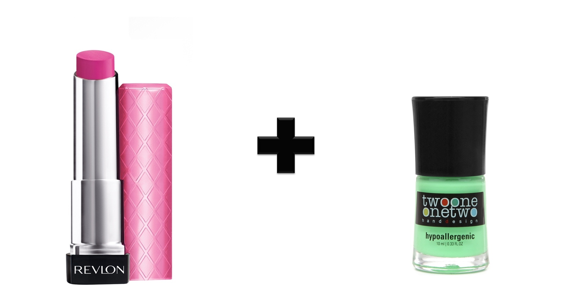 Batom Cupcake, Revlon e Esmalte Light Green, Twoone Onetwo - Divulgação/Montagem/UOL