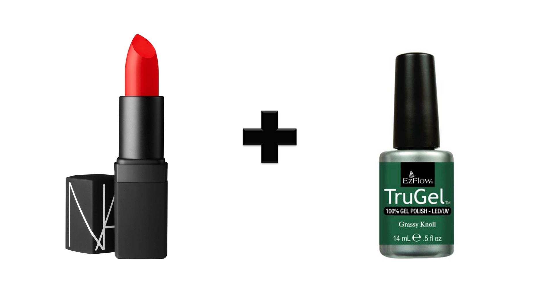 Batom Hit Wave. NARS e Esmalte Grassy Knol, TruGel - Divulgação/Montagem/UOL