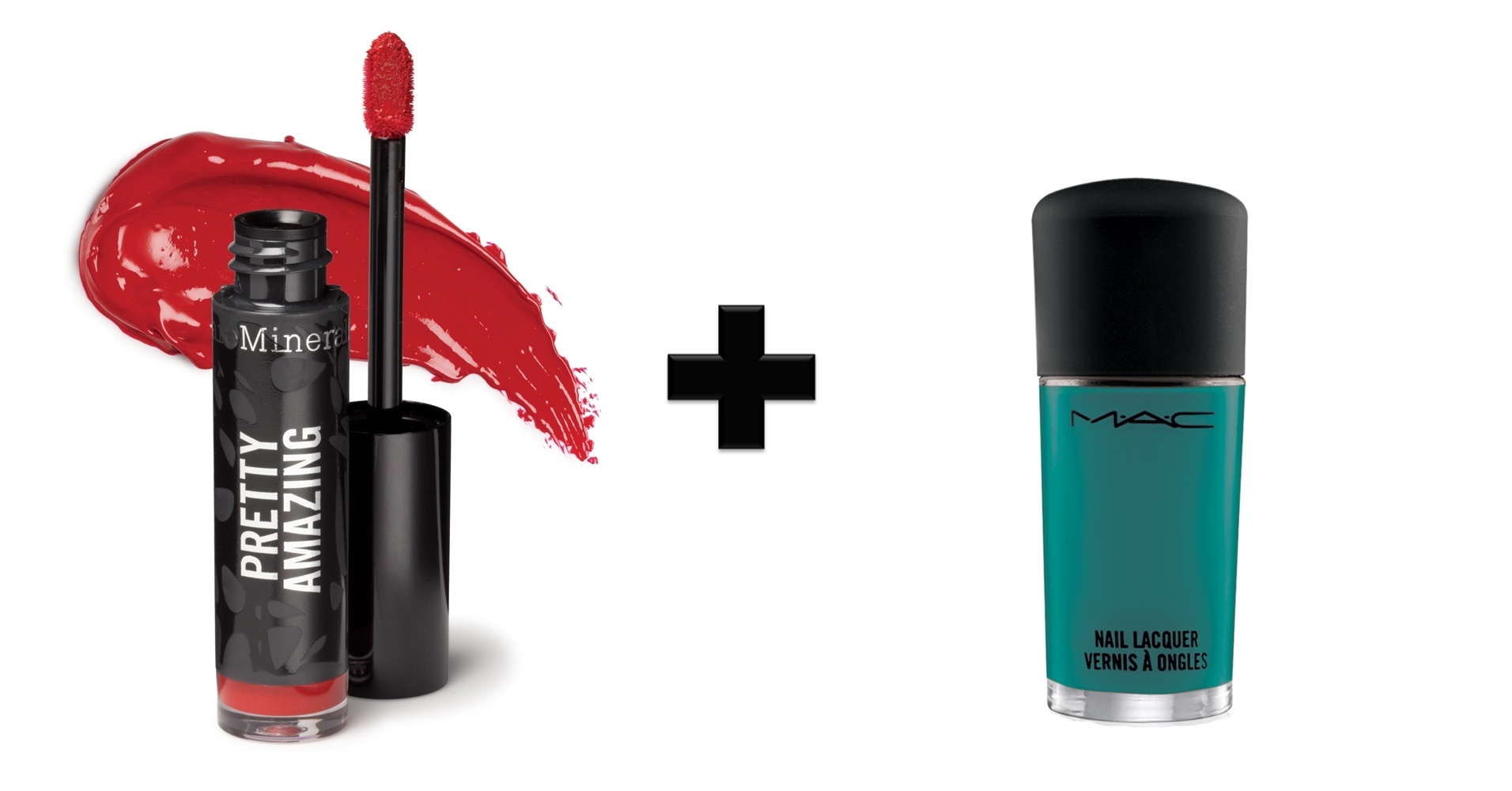 Batom líquido Strenght, bareMinerals e Esmalte Screening Room, MAC - Divulgação/Montagem/UOL