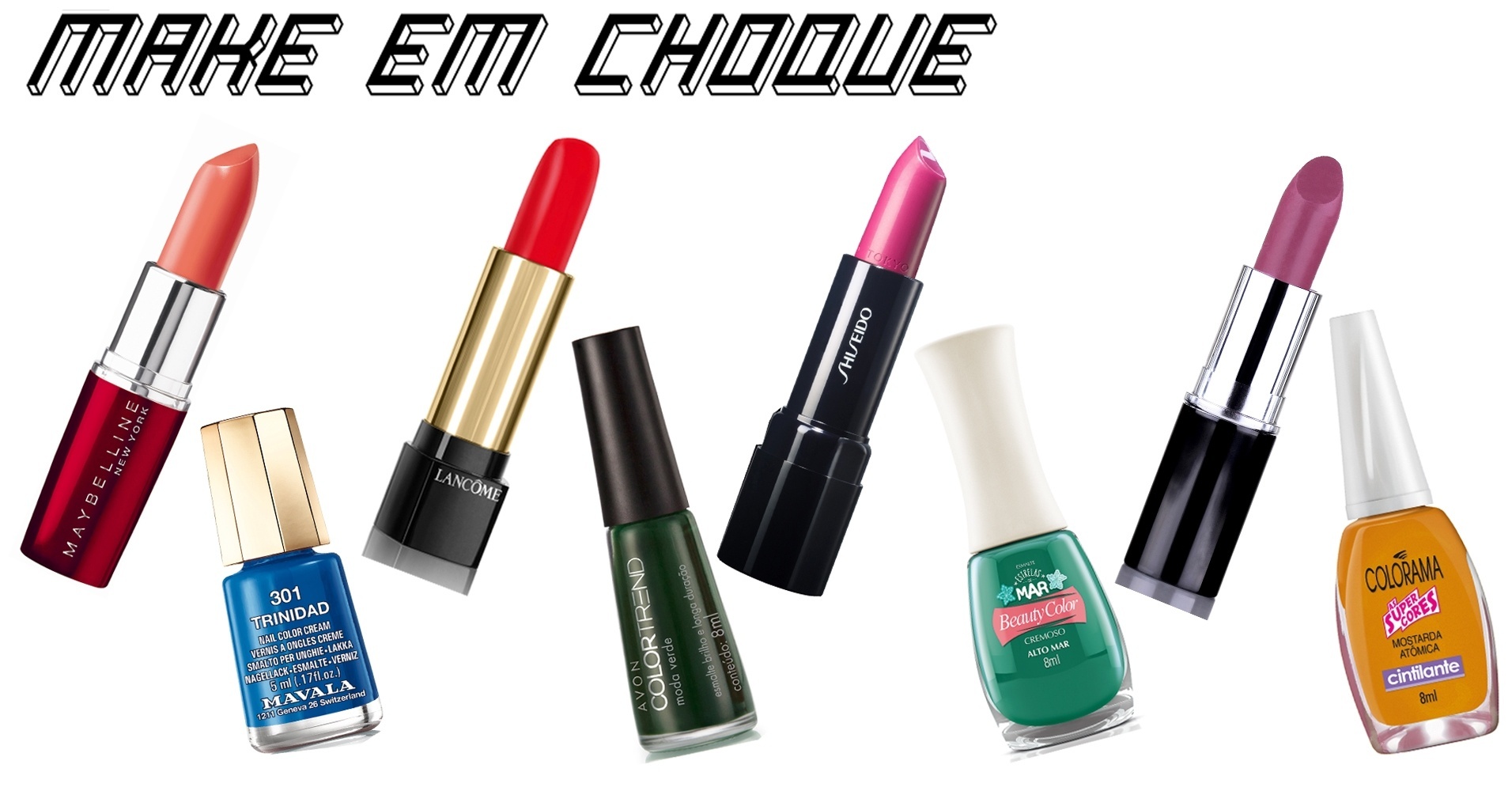 Batons e esmaltes de cores opostas - Divulgação/Montagem/UOL