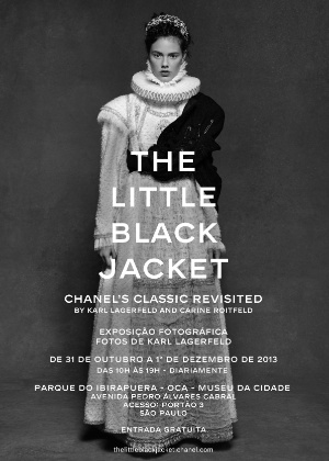Convite para a exposição "The Little Black Jacket", que reunirá fotos do estilista Karl Lagerfeld em São Paulo. A mostra já passou por diversos países e chega à OCA em 31 de outubro de 2013 - Divulgação