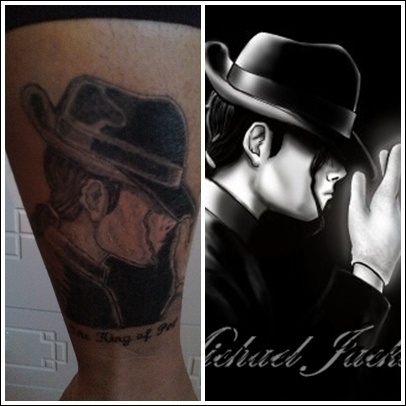 A Gisele Figueiredo Coutinho enviou uma foto da tatuagem da amiga Ronelice da Costa, que é fã do cantor "desde criança". Michael Jackson morreu aos 50 anos no dia 25 de junho de 2009.