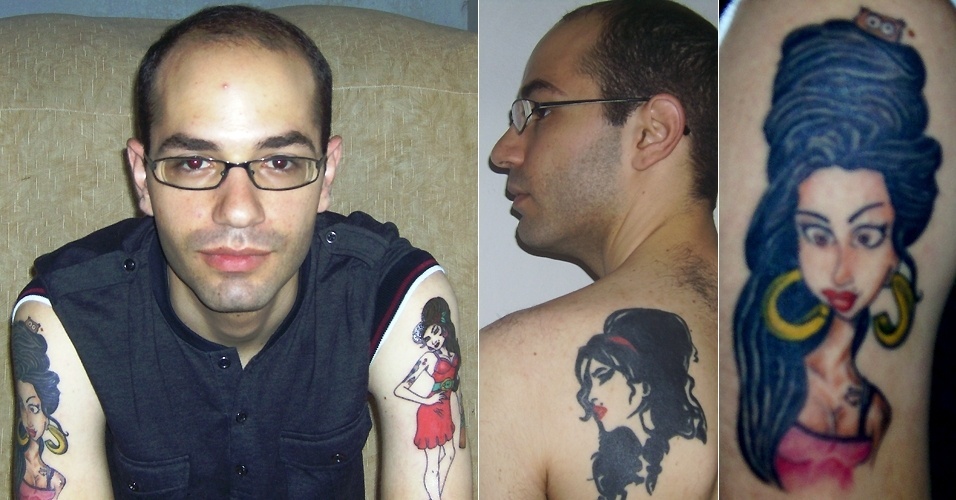 O fã de Amy Winehouse Alexandre Ferreira tem três tatuagens da cantora inglesa. "Em março de 2008 fiz minha primeira tattoo em tributo a Amy, essa das costas, a minha 2ª tatuagem foi a do braço esquerdo que é um desenho de corpo inteiro. E a 3ª tatuagem foi feita em novembro de 2010 em comemoração à vinda de Amy ao Brasil", disse o fã que pretende fazer em junho de 2011 sua quarta tatuagem em homenagem à cantora