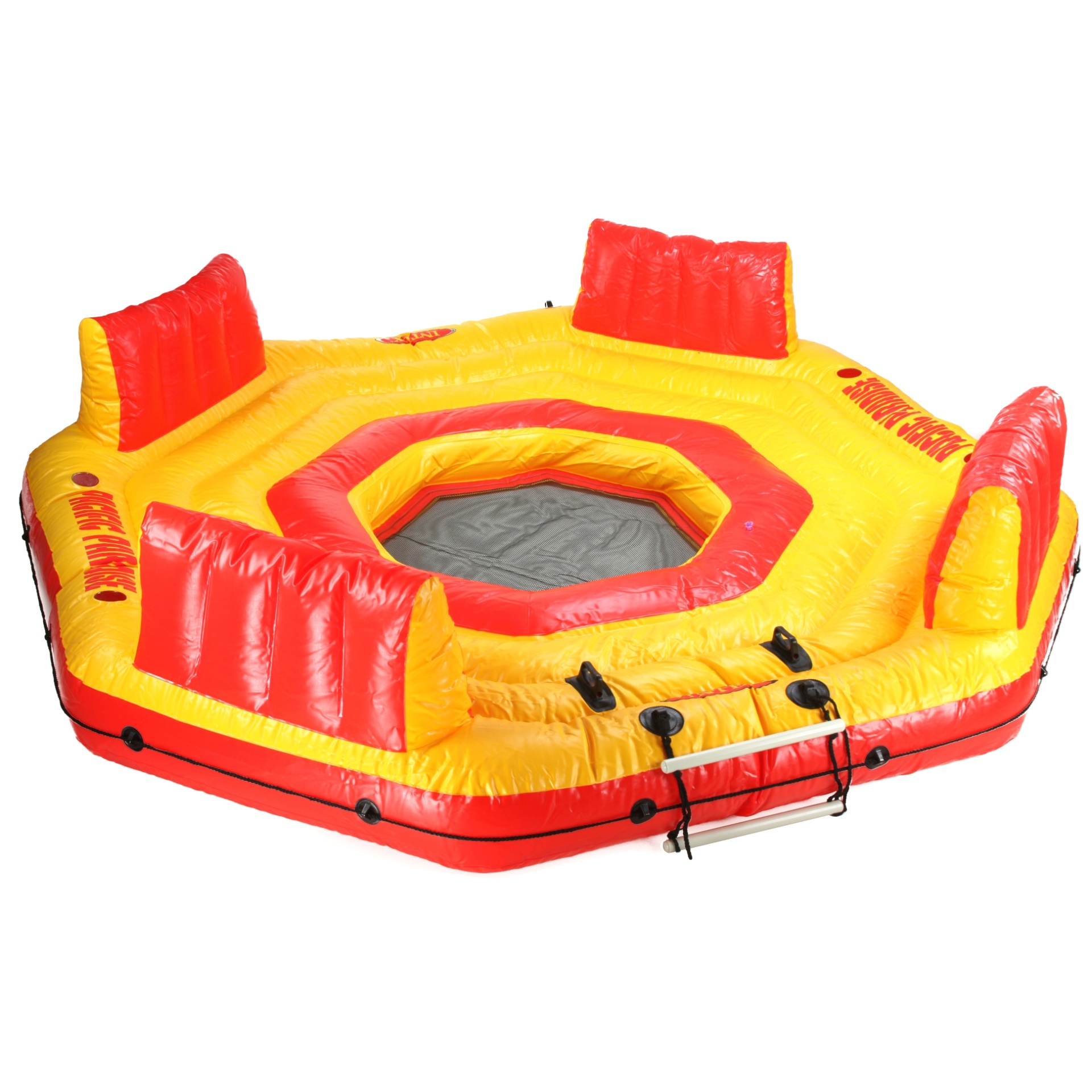 De plástico, o produto inflável Ilha Paraíso Lounge, da marca Intex, é indicado para quatro pessoas e conta com porta-copos, escada e saco para âncora. Com capacidade para 300 kg, o item (305 cm por 305 cm 71 cm) é vendido na loja online Submarino (www.submarino.com.br) por R$ 329 I Preços pesquisados em outubro de 2013 e sujeitos a alterações - Divulgação