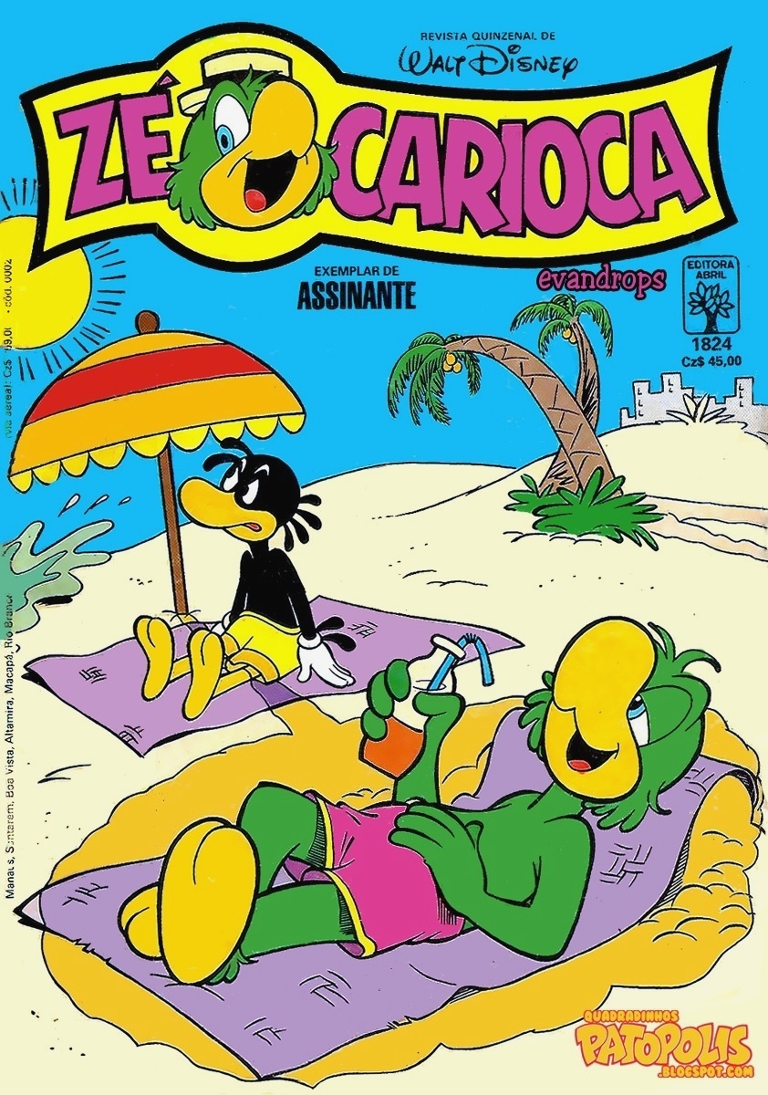 Capa da revista de Zé Carioca, personagem criado por Walt Disney após visita ao Rio de Janeiro - Divulgação