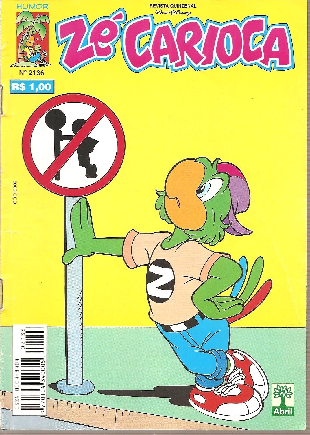 Capa da revista de Zé Carioca, personagem criado por Walt Disney após visita ao Rio de Janeiro - Divulgação