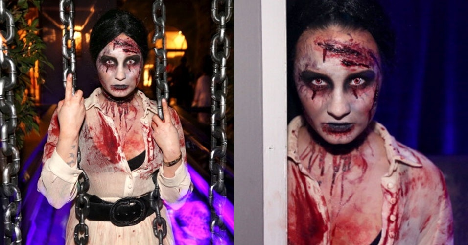 31.out.2013 - Demi Lovato participa de festa de Halloween em West Hollywood, na Califórnia 