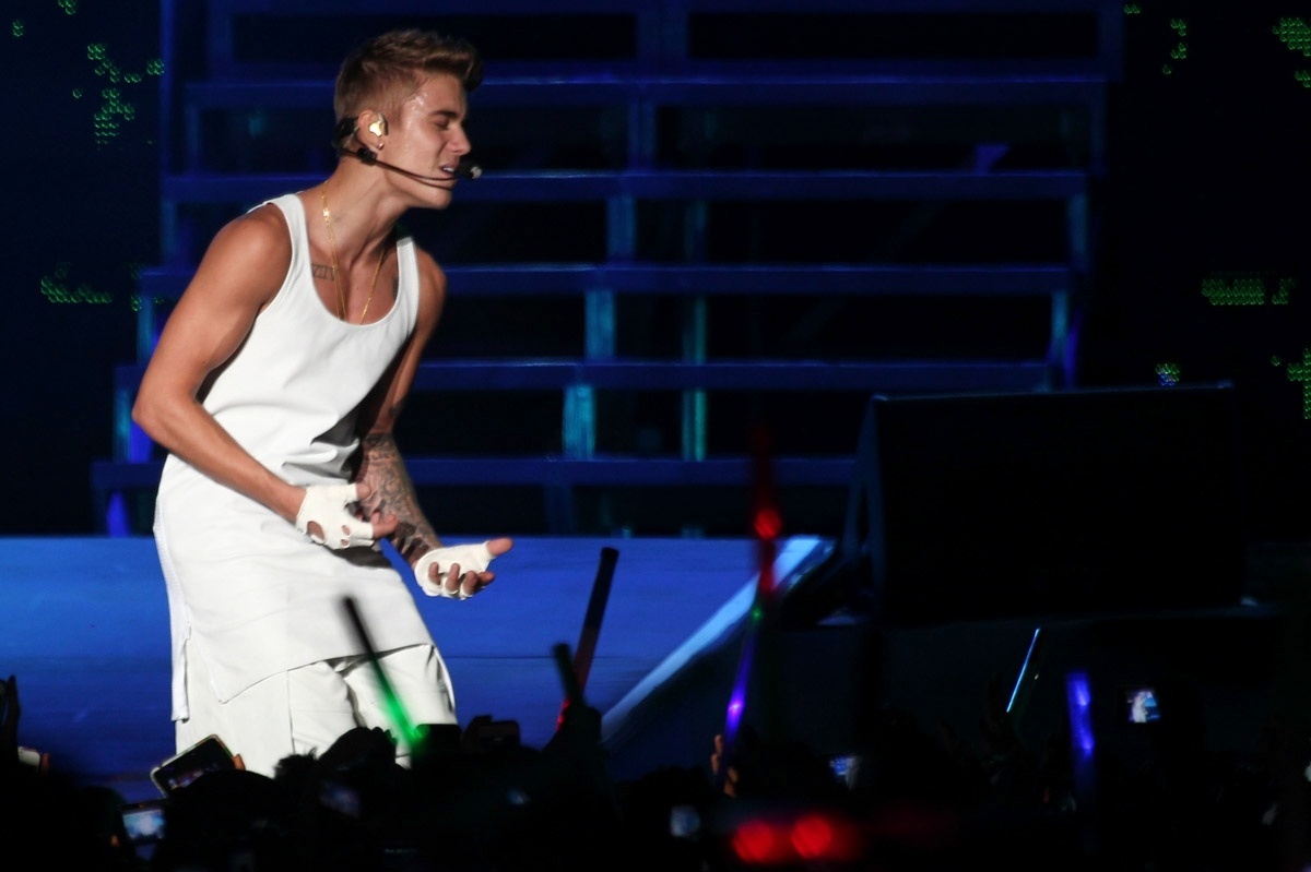 02.nov.2013 - O cantor pop canadense Justin Bieber se apresenta na Arena Anhembi, em São Paulo - Manuela Scarpa/Foto Rio News