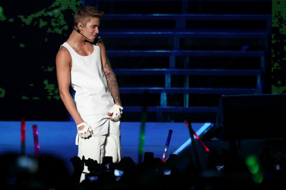 02.nov.2013 - O cantor pop canadense Justin Bieber se apresenta na Arena Anhembi, em São Paulo - Manuela Scarpa/Foto Rio News