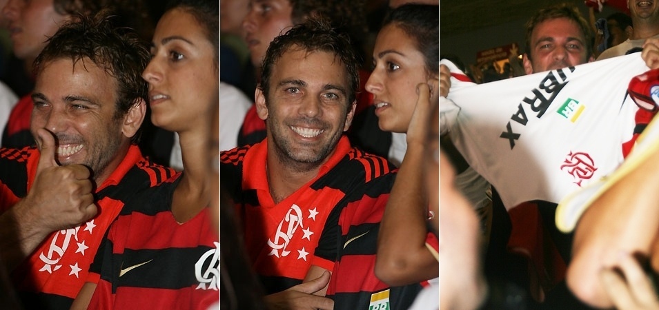 Marcelo Faria torce pelo Flamengo no meio da torcida, durante os jogos do Maracanã
