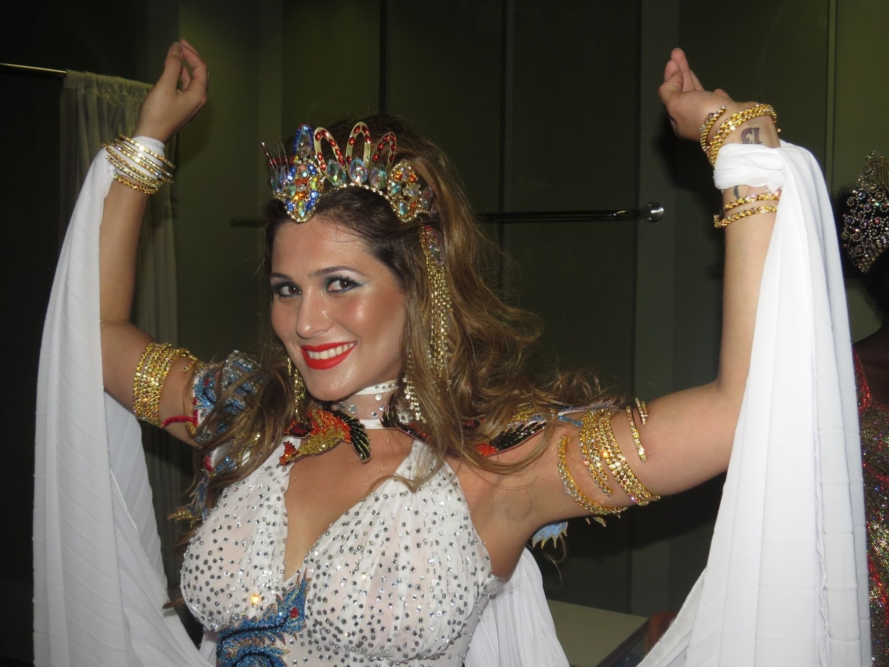 04.nov.2014 - Lívia Andrade, madrinha de bateria da Acadêmicos do Tucuruvi, grava vinhetas do Carnaval 2014 para a TV Globo nos estúdios da emissora, em São Paulo - Renato Cipriano/Divulgação