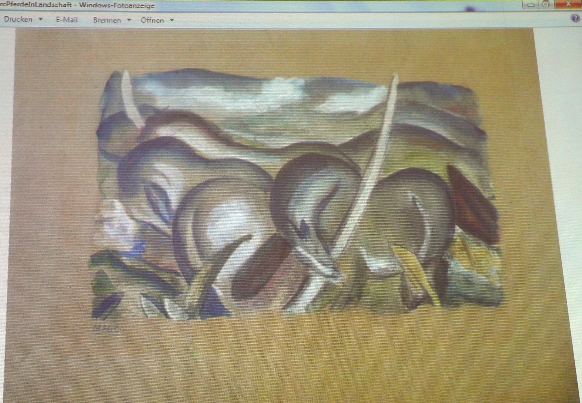 5.nov.2013- Franz Marc, "Pferde in Landschaft". Pinturas roubadas por nazistas. - Reuters