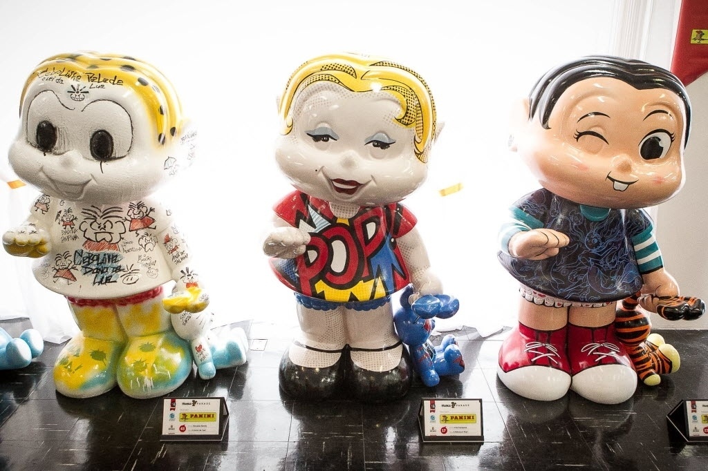 07.nov.2013 - Esculturas da Mônica Parade 2013 expostas na sede da Maurício de Sousa Produções, em São Paulo - Rodrigo Capote/UOL