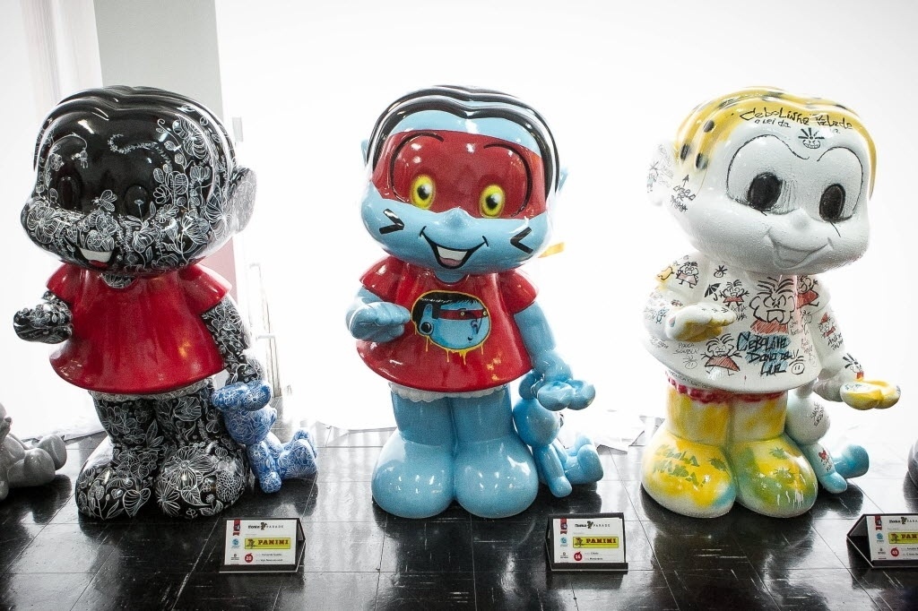 07.nov.2013 - Esculturas da Mônica Parade 2013 expostas na sede da Maurício de Sousa Produções, em São Paulo - Rodrigo Capote/UOL