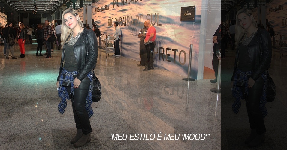 7 nov. 2013 - Simone Mendes, 27, estilista, veste jaqueta e calça Animale, blusa Zara, colar Sacada e camisa xadrez Sacada - Vanessa Holanda/UOL