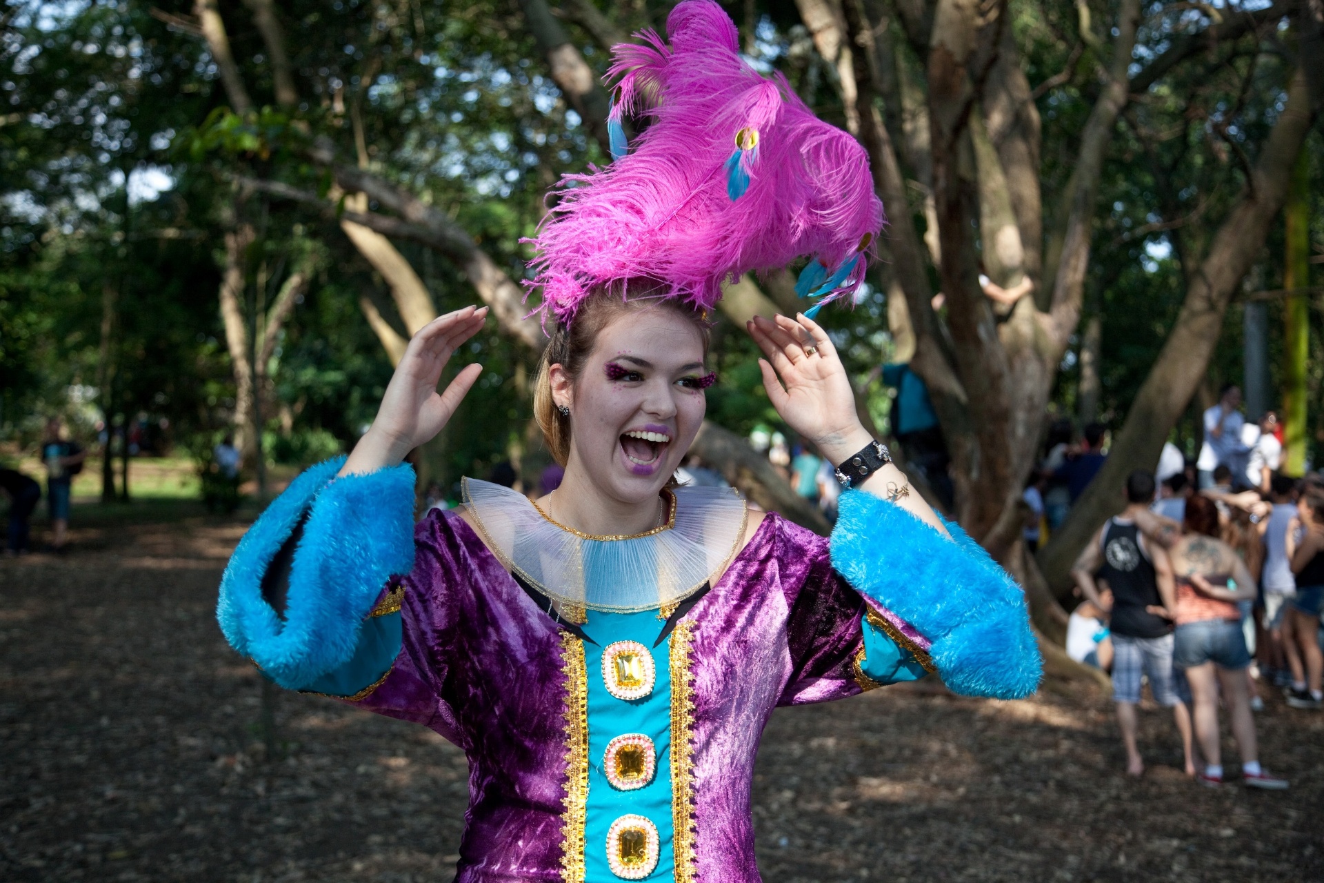 10.nov.2013 - Diversos fãs da saga "Jogos Vorazes" refazem cenas do filme, cuja segunda parte, subtitulada "Em Chamas", estreia nos cinemas em novembro deste ano - Simon Plestenjak/UOL