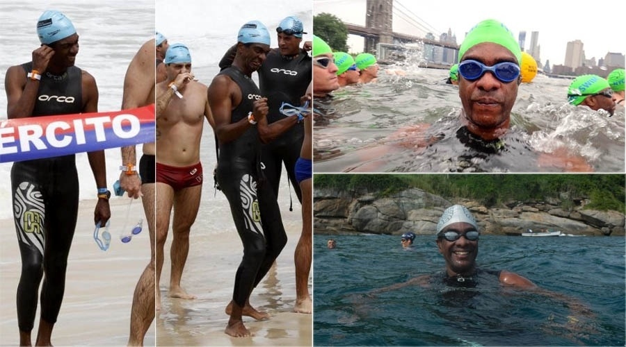 O ex-"Casseta" Hélio de La Peña tem prazer em nadar no mar e já competiu em maratonas aquáticas fora do país