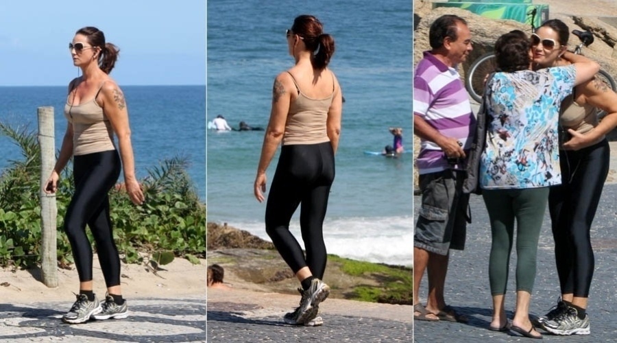 Para manter a forma, a ex-modelo Luiza Brunet faz caminhadas diárias