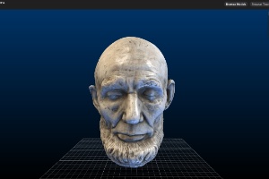 Rosto do ex-presidente Abraham Lincoln em 3D no acervo digital dos museus Smithsonian - Reprodução/3d.si.edu