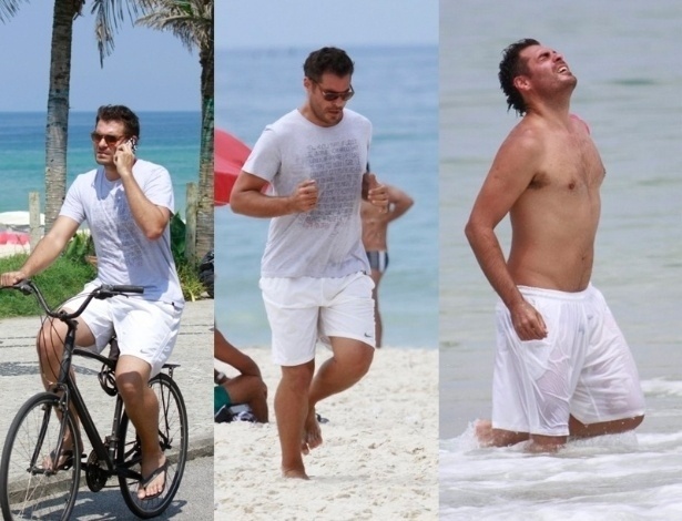Thiago Lacerda adota atividades ao ar livre: anda de bicicleta, corre e mergulha do mar
