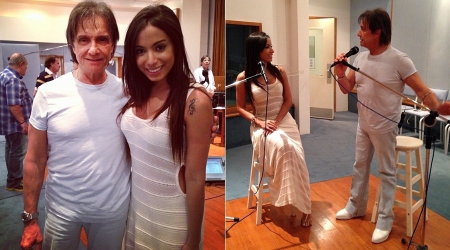 14.nov.2013 - Anitta ensaiou com Roberto Carlos para o especial de final de ano do cantor que irá ao ar pela Globo
