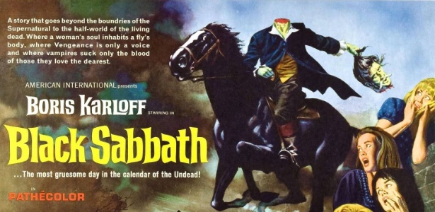 Pôster do filme de terror "I Tre Volti Della Paura", de Mario Bava, que virou "Black Sabbath" em inglês - Reprodução