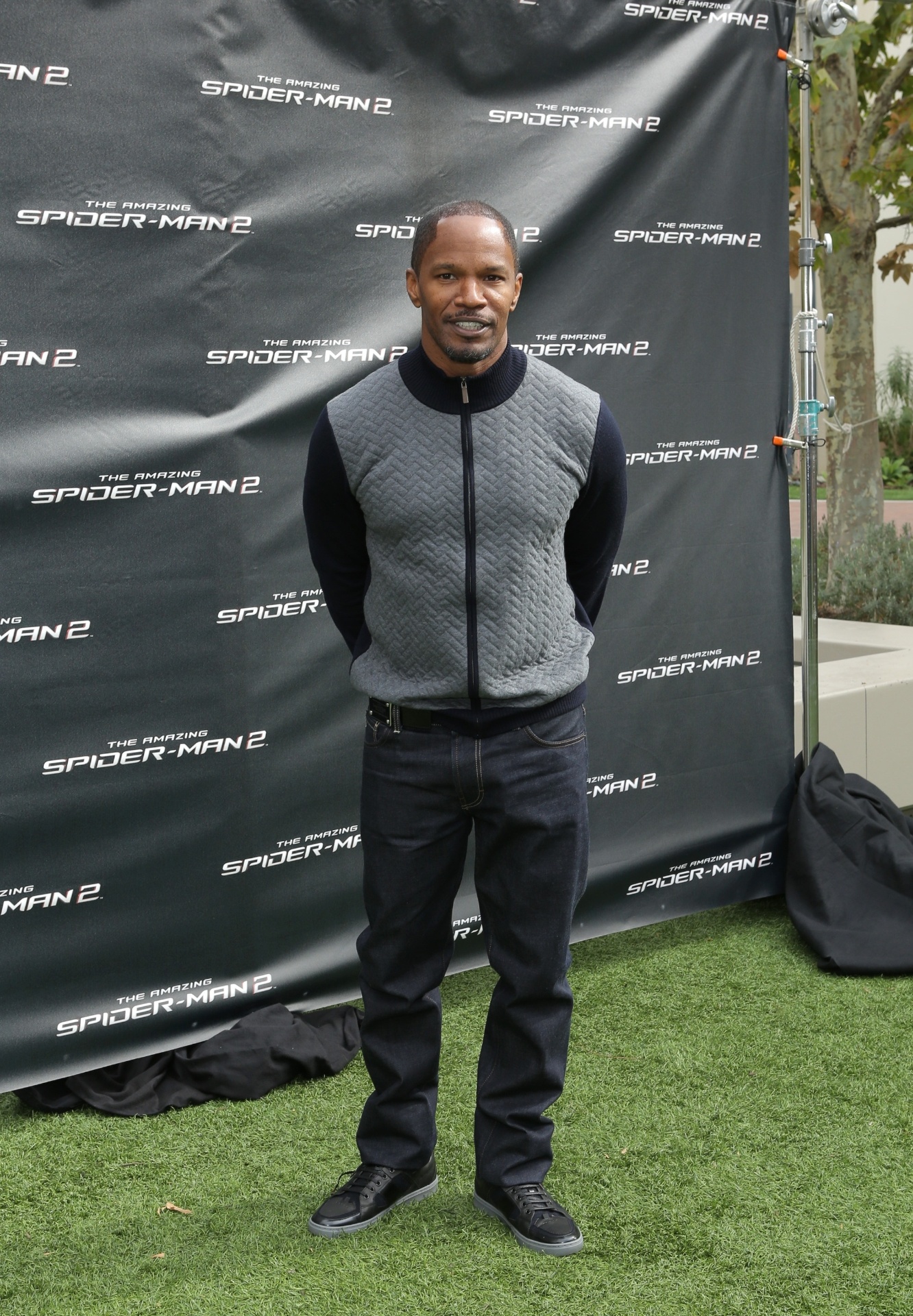 Jamie Foxx durante coletiva de apresentação de "O Espetacular Homem-Aranha 2" durante o final de semana do dia 17 de novembro. No filme, ele interpretará o vilão - Divulgação/Sony Pictures