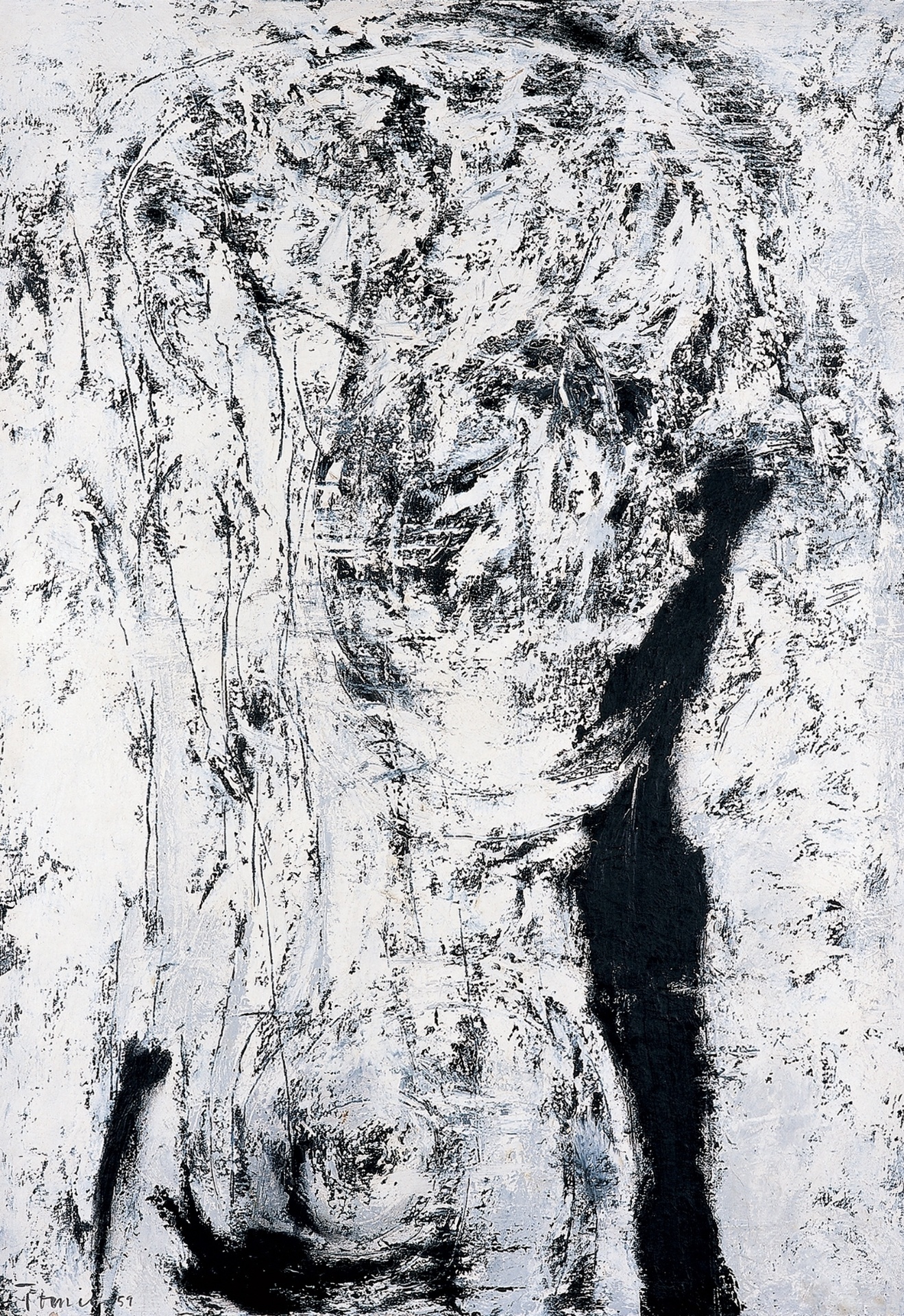 Óleo sobre tela sem título de Tomie Ohtake (1959) - Reprodução