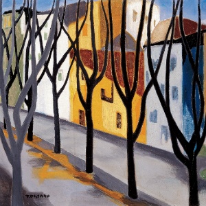 Óleo sobre tela sem título de Tomie Ohtake (1953) - Reprodução
