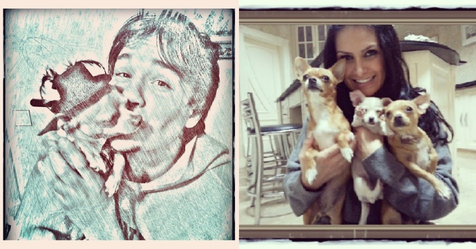 2013- Leandro e Natália Guimarães exibem seus cachorrinhos no Instagram