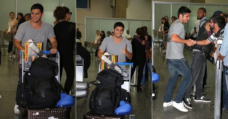22.nov.2013 - Bruno Gissoni desembarca no Rio de Janeiro após passar uma temporada em Viena, na Áustria, gravando "Em Família", a próxima novela das nove.
