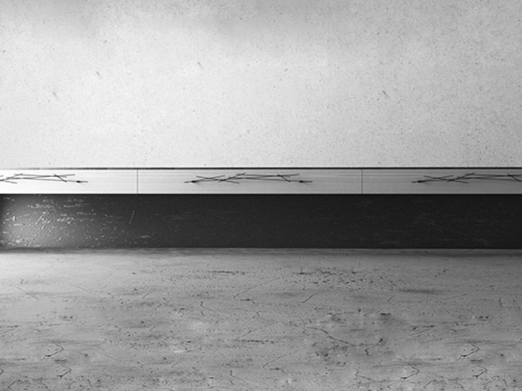 O rack Ferro, da Carbono, é feito de ferro, com acabamento em pintura eletrostática e gavetas de madeira natural. O móvel mede 220 cm x 44 cm x 46 cm - Divulgação