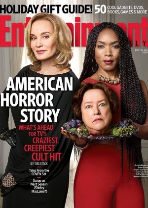 Capa da revista Entertainment Weekly com Jessica LAnge, Angela Bassett e Kathy Bates, as protagonistas de "American Horror Sotyr - Coven"
