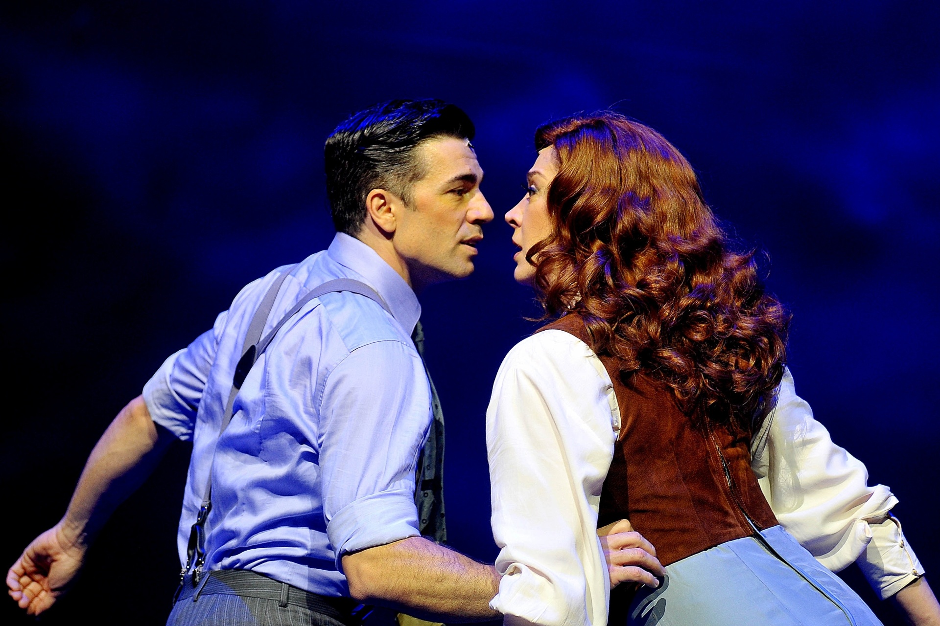 26.nov.2013 - Cena do musical "Crazy For You", com Cláudia Raia e Jarbas Homem de Mello - Reinaldo Canato/UOL