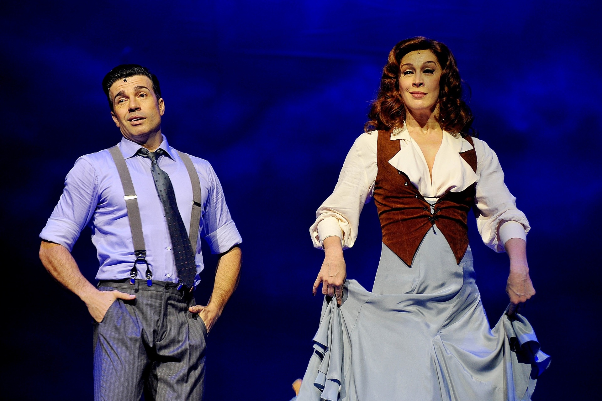 26.nov.2013 - Cena do musical "Crazy For You", com Cláudia Raia e Jarbas Homem de Mello - Reinaldo Canato/UOL