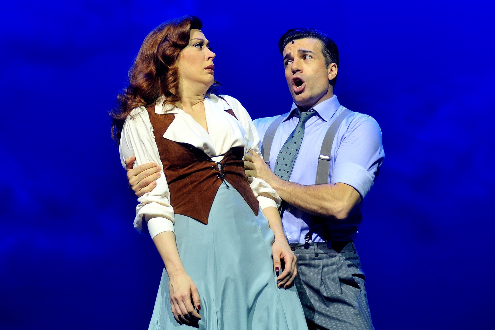 26.nov.2013 - Cena do musical "Crazy For You", com Cláudia Raia e Jarbas Homem de Mello - Reinaldo Canato/UOL