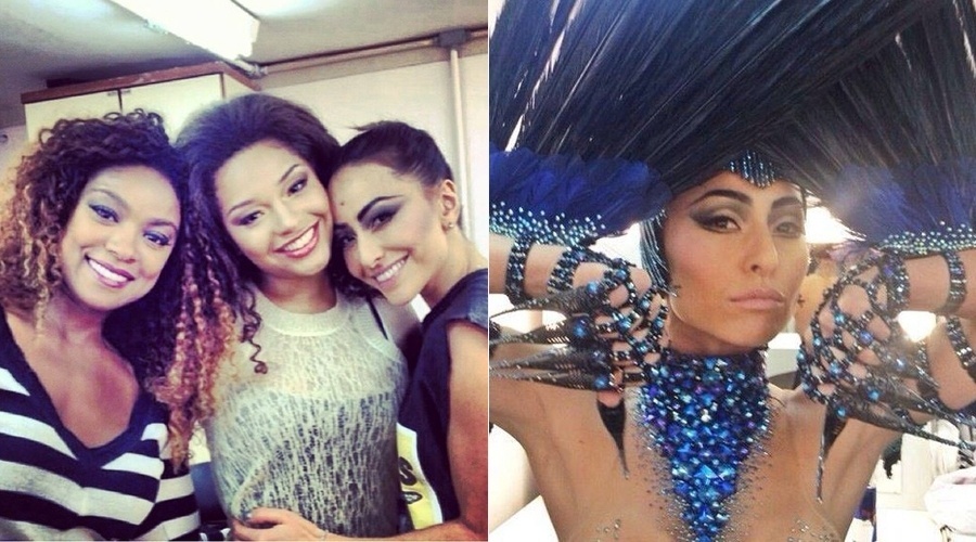 26.nov.2013 - Sabrina Sato se reuniu com as atriz Chris Vianna e Juliana Alves para gravar as vinhetas do Carnaval 2014 da Globo