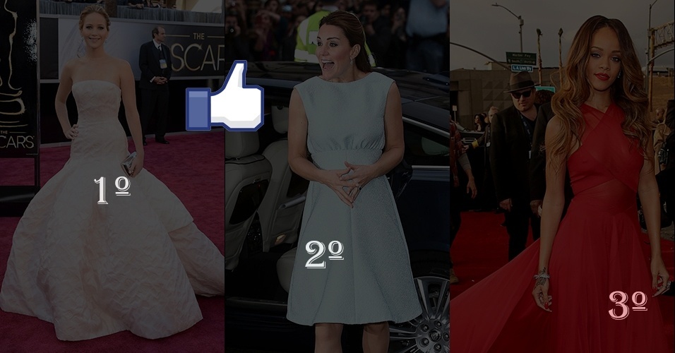 A revista "Time" publicou sua lista de famosos mais bem vestidos de 2013. O top 3 ficou com Jennifer Lawrence, Kate Middleton e Rihanna - Divulgação