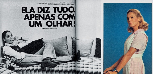 Susana Vieira em matéria de 1976, ano em que vivia a protagonista de "Anjo Mau"