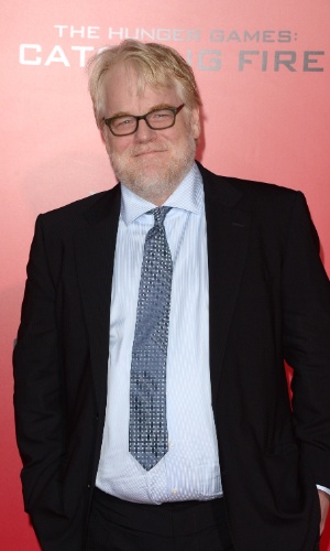 18.nov.2013 - Philip Seymour Hoffman na première de "Jogos Vorazes - Em Chamas", em Los Angeles