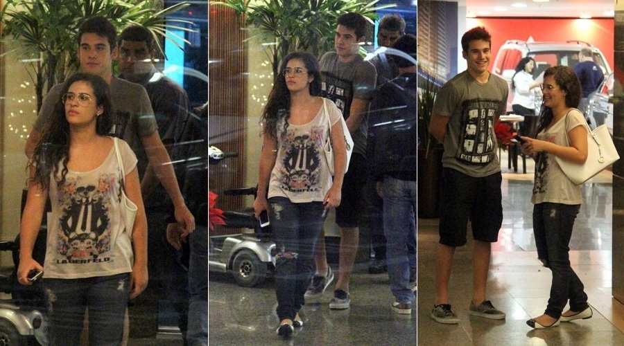 11.dez.2013 - Lívian Aragão foi ao cinema acompanhada do namorado, Nicolas Prattes, em um shopping da zona oeste do Rio